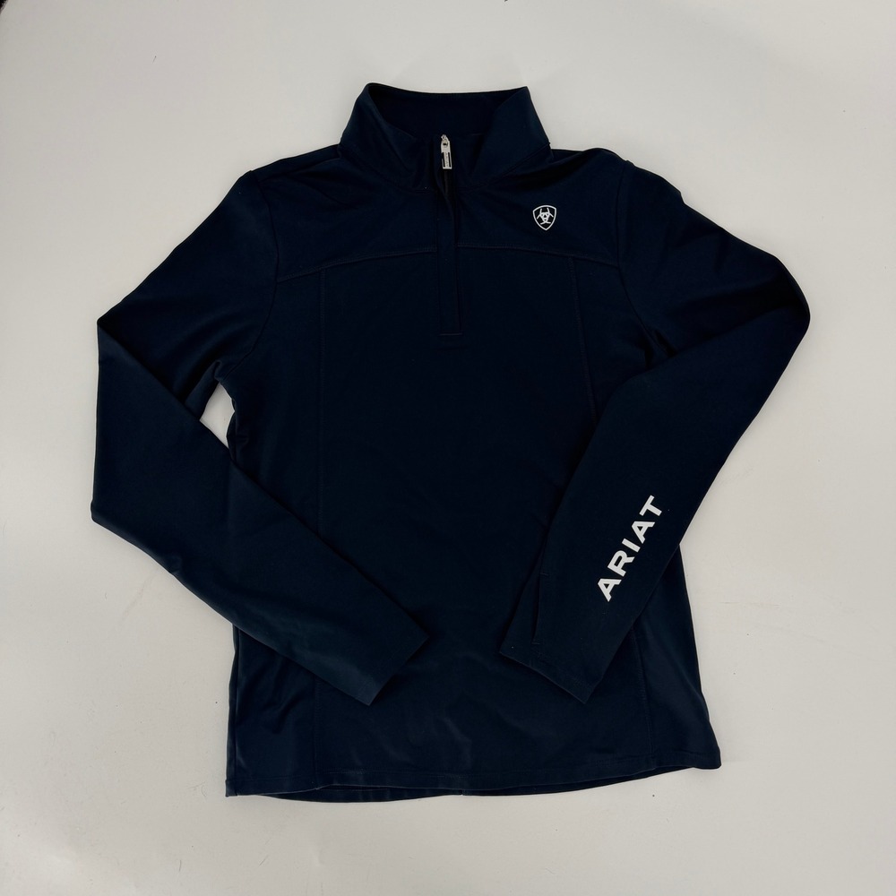 Ariat Youth Navy Blue Quarter Zip Ariattek Performance Top Size M 10 Long Sleeve